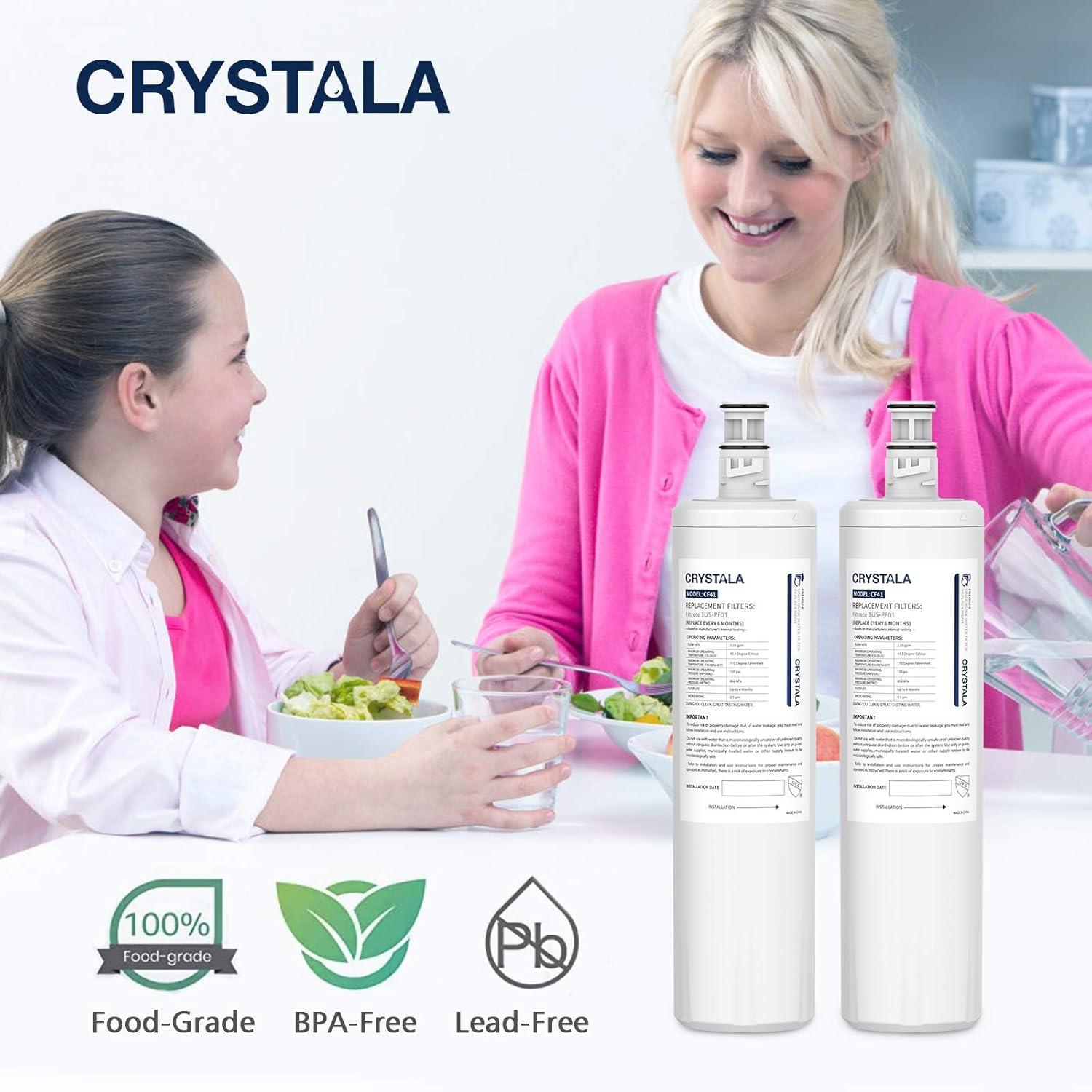 imageCrystala Filters 3USPF01 Under Sink Water Filter Compatible with Advanced 3USPF01 3USMAXF01H 3USPF01H RP78702 K00337 K00338 Water Filter 2 Packs