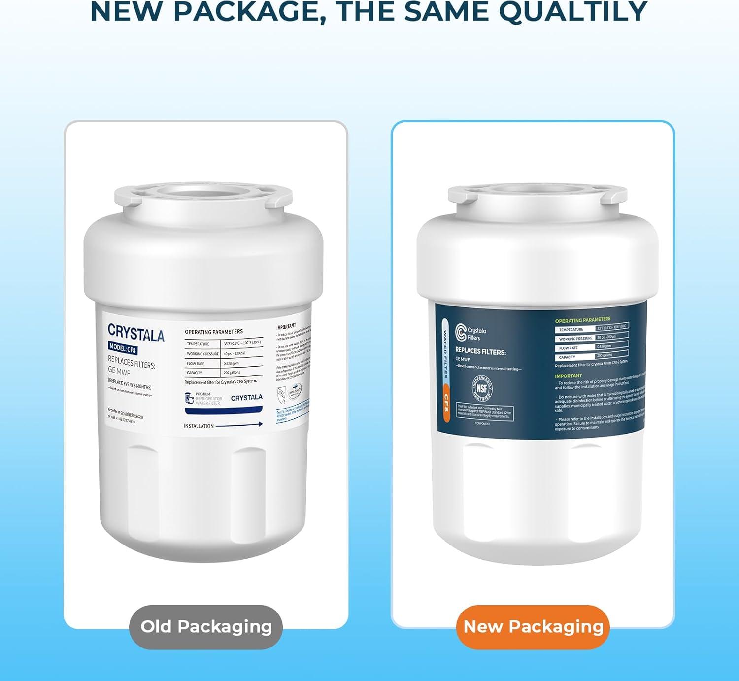 imageCrystala Filters Water Filter Compatible with MWF SmartWater MWFA MWFP GWF GWFA Kenmore 9991 469991 HDX FMG1 WFC1201 1 PackStandard