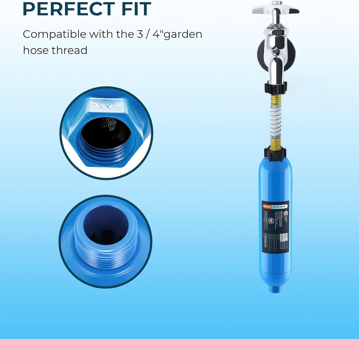imageCrystala Garden Hose End PreFilter for Swimming Pool Hot Tubs Spa Inflatable Pool Ponds Greatly Reduces Bad Taste Odors Chlorin and Sediment up to 8000 Gallons 1 Pack2 Count Pack of 1
