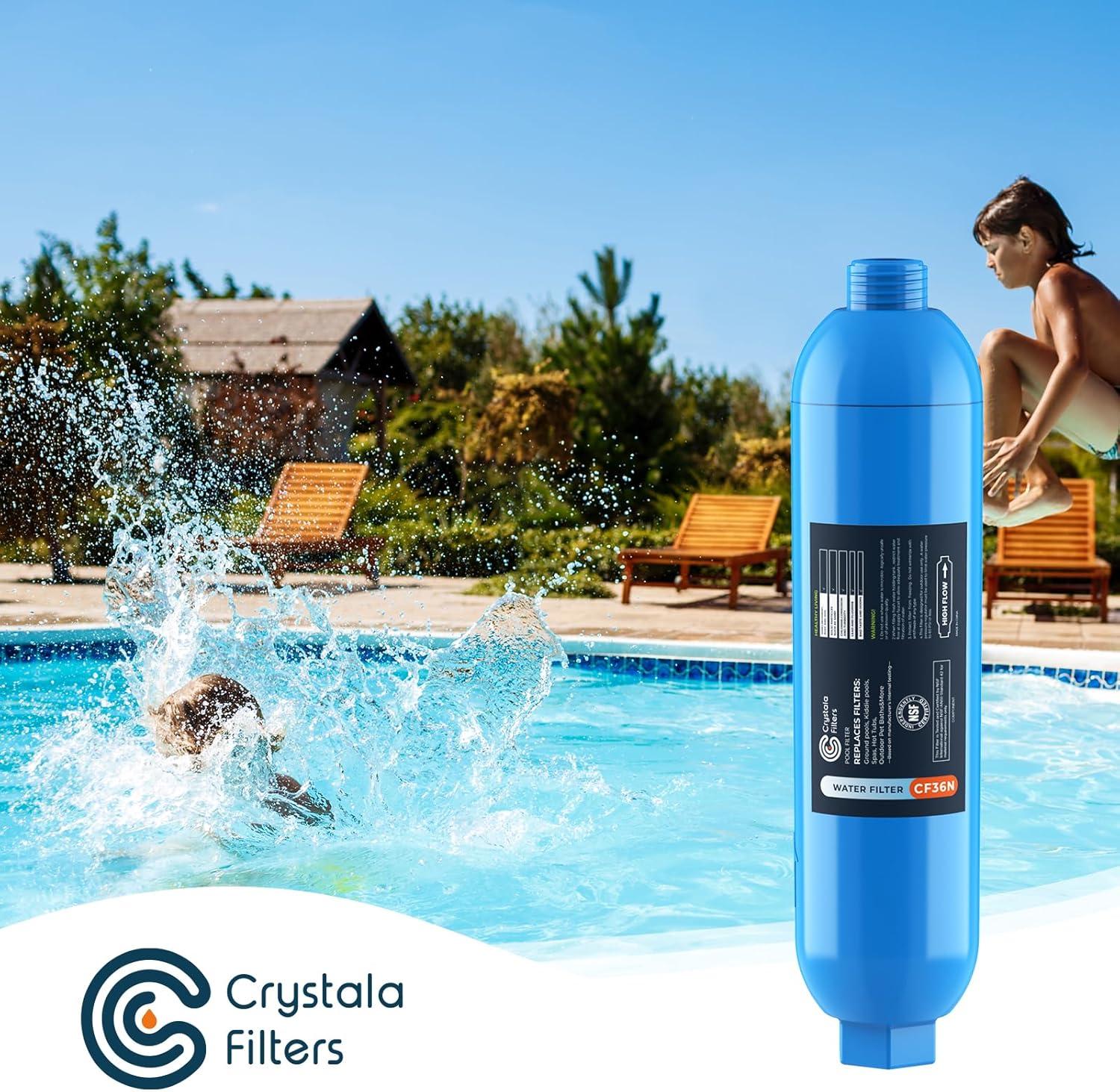 imageCrystala Garden Hose End PreFilter for Swimming Pool Hot Tubs Spa Inflatable Pool Ponds Greatly Reduces Bad Taste Odors Chlorin and Sediment up to 8000 Gallons 1 Pack3 Count Pack of 1
