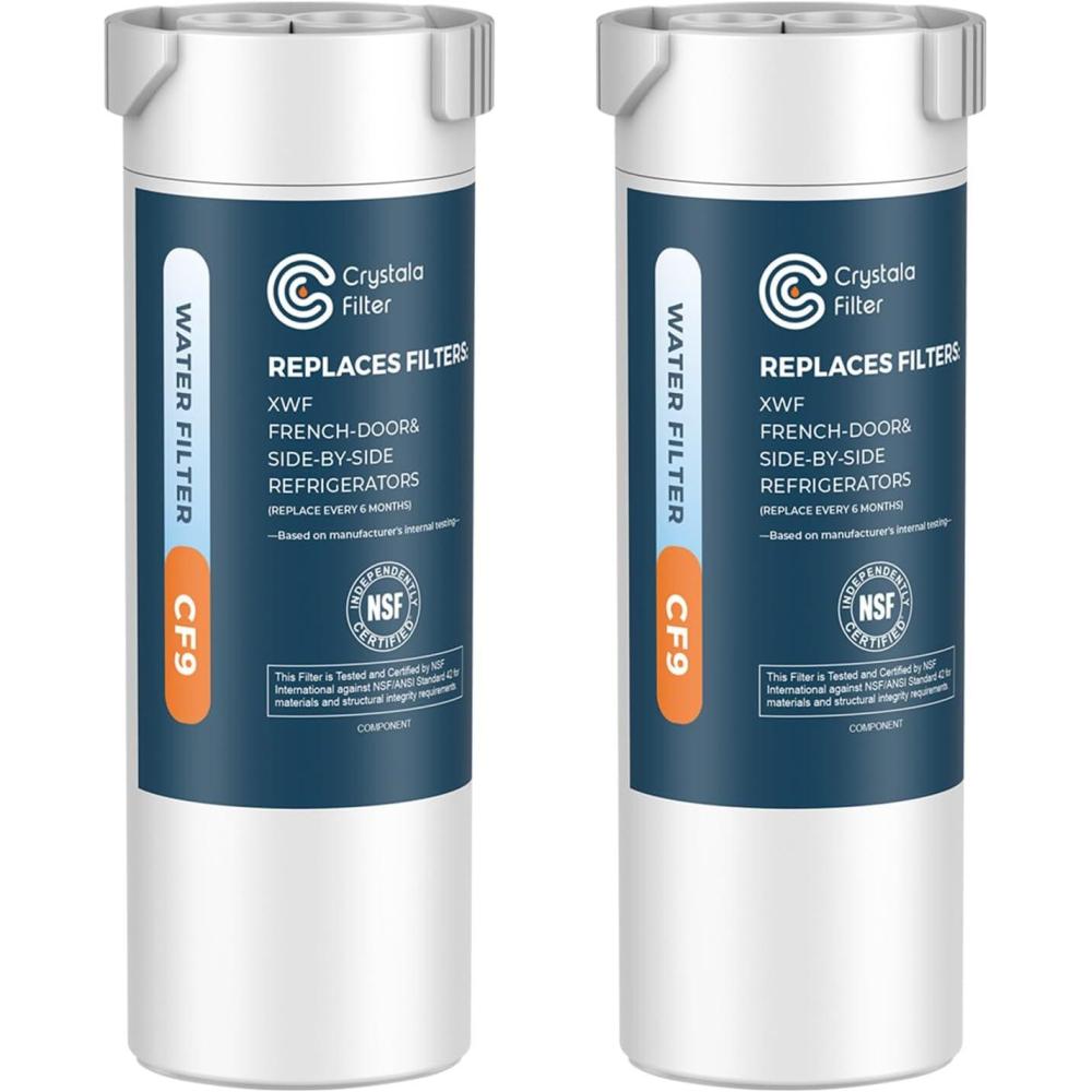 imageCrystala Filters Compatible with GE XWF Water Filter Replacement for GE SmartWater Refrigerator Water Filter 2 PACK