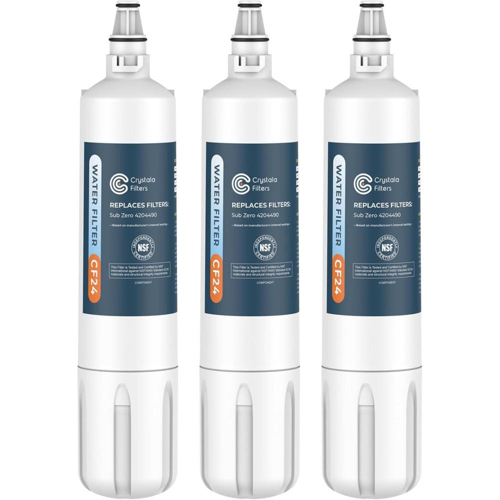 imageCrystala Filters Water Filter Replacement for SubZero 4204490 4290510 Refrigerator Water Filter Pack of 33 Pack