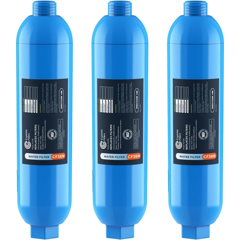 imageCrystala Garden Hose End PreFilter for Swimming Pool Hot Tubs Spa Inflatable Pool Ponds Greatly Reduces Bad Taste Odors Chlorin and Sediment up to 8000 Gallons 1 Pack3 Count Pack of 1