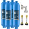 imageCRYSTALA RVCamper Water Filter Inline Water Filter Effectively Reduces Bad Taste Odors Chlorine and Sediment for RVs and Marines 1 Pack Filter with 1 Flexible Hose Protector4 CountPack of 1