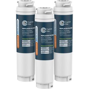 imageCrystala Filters 644845 Refrigerator Water Filter Replacement for Bosch Ultra Clarity 9000077104 9000194412 644845 B26FT70SNS B22CS80SNS B22CS50SNS Haier 0060820860 Miele KWF1000 3 pack