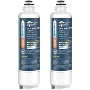 imageCrystala Filters Replacement for Bosch Ultra Clarity Pro Water Filter Compatible with BORPLFTR50 12033030 11025825 12028325 BORPLFTR55 WFC100MF WFS200MF 1 Pack2 Count Pack of 1