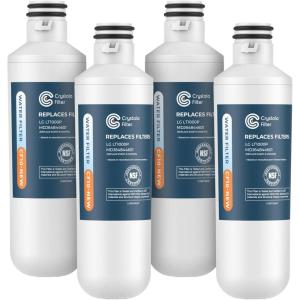 imageCrystala LT1000PC Replacement Water Filter Compatible with LT1000PCPCS LT1000PC LT1000PC MDJ64844601 ADQ747935 ADQ74793504 Water Filter and LT120F ADQ73334008 Fresh Air Filter 3 Pack4 Count Pack of 1