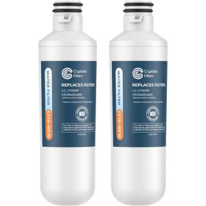 imageCrystala LT1000PC Replacement Water Filter Compatible with LT1000PCPCS LT1000PC LT1000PC MDJ64844601 ADQ747935 ADQ74793504 Water Filter and LT120F ADQ73334008 Fresh Air Filter 3 Pack2 Count Pack of 1